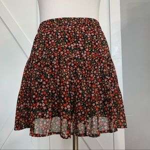 Forever 21 pink floral mini skirt